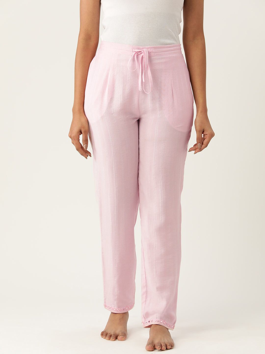Women Self Design Cotton Lounge Pants