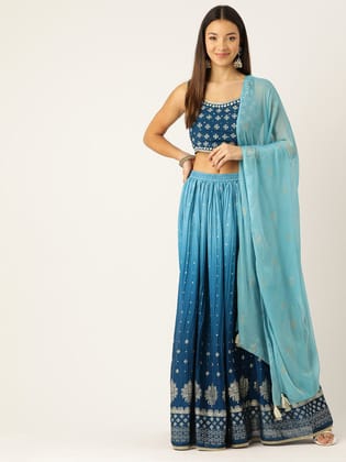 Embroidered Sequinned Ready to Wear Lehenga & Blouse With Dupatta