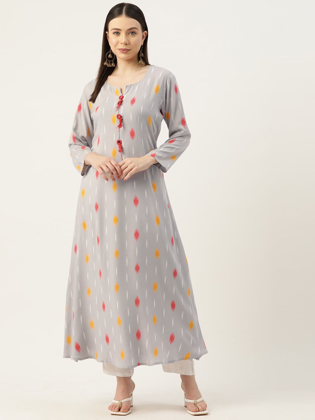 Geometric Mirror Work Kurta