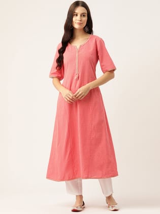 Checked Zari Kurta