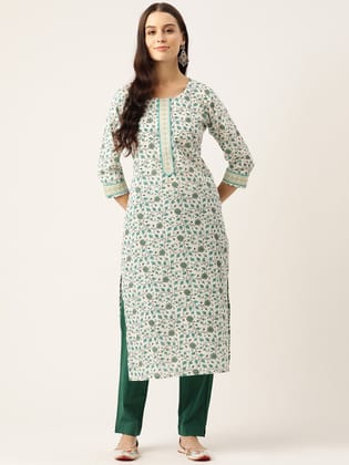 Floral Printed Round Neck Kurta