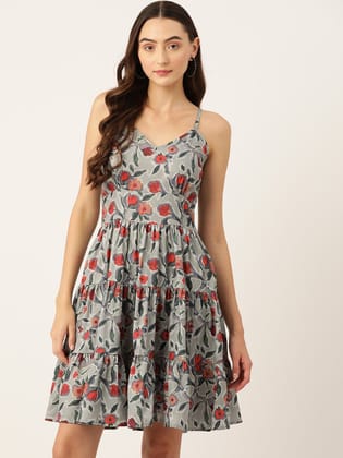 Rue Collection Floral Print Crepe Fit & Flare Dress