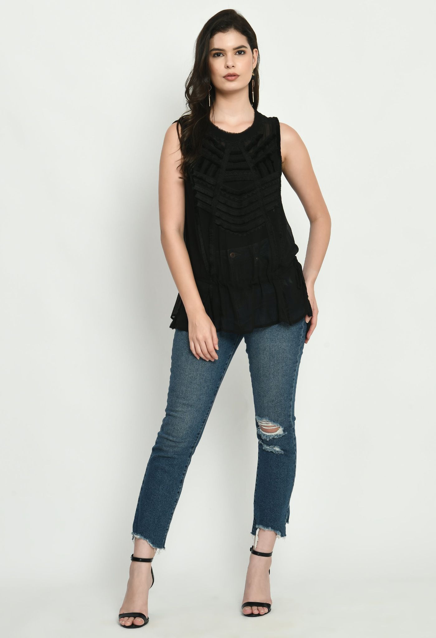 Black Georgette Top