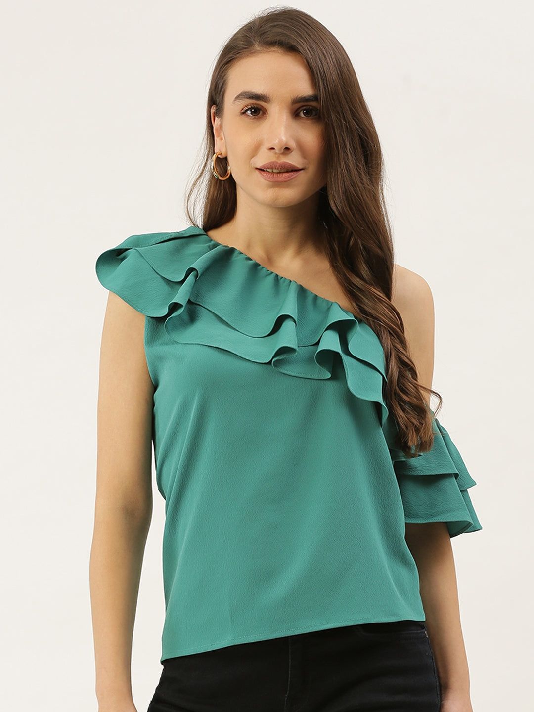Green One Shoulder Top
