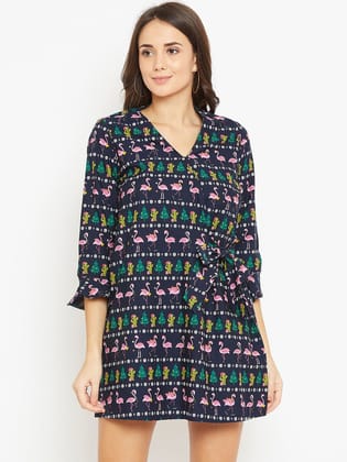 Tie Knot Detail Quirky A-Line Dress