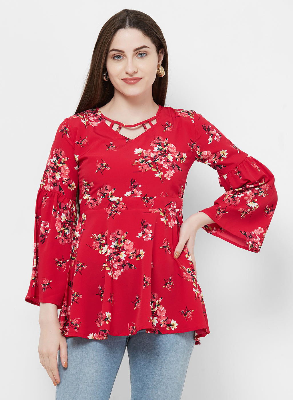 Rue Collection V-Neck Floral Top
