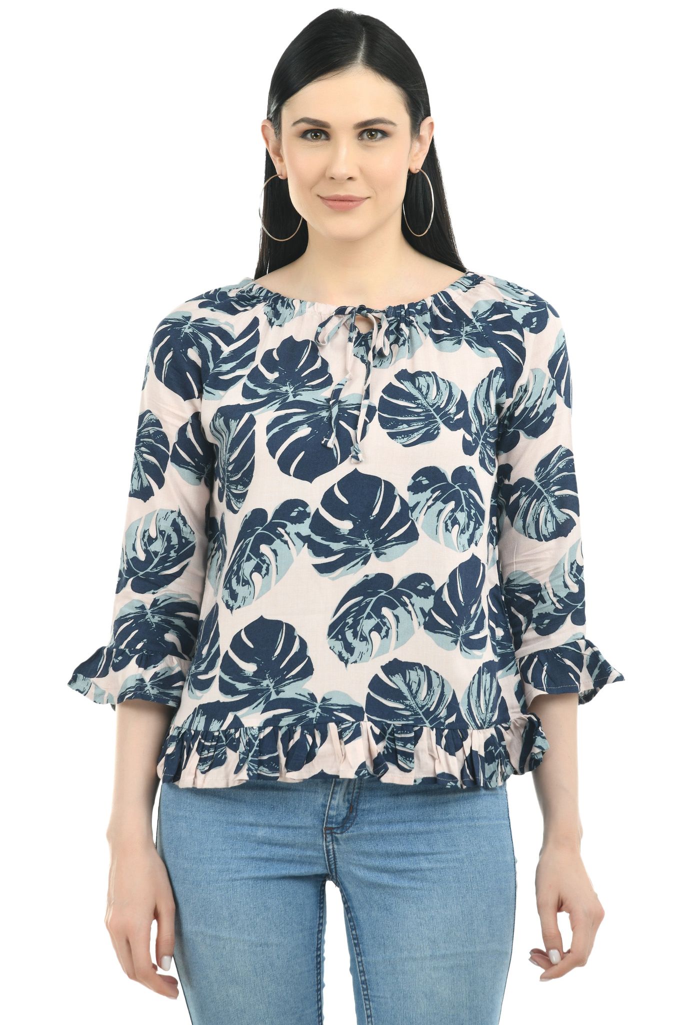Rue Collection Off Shoulder Tropical Top