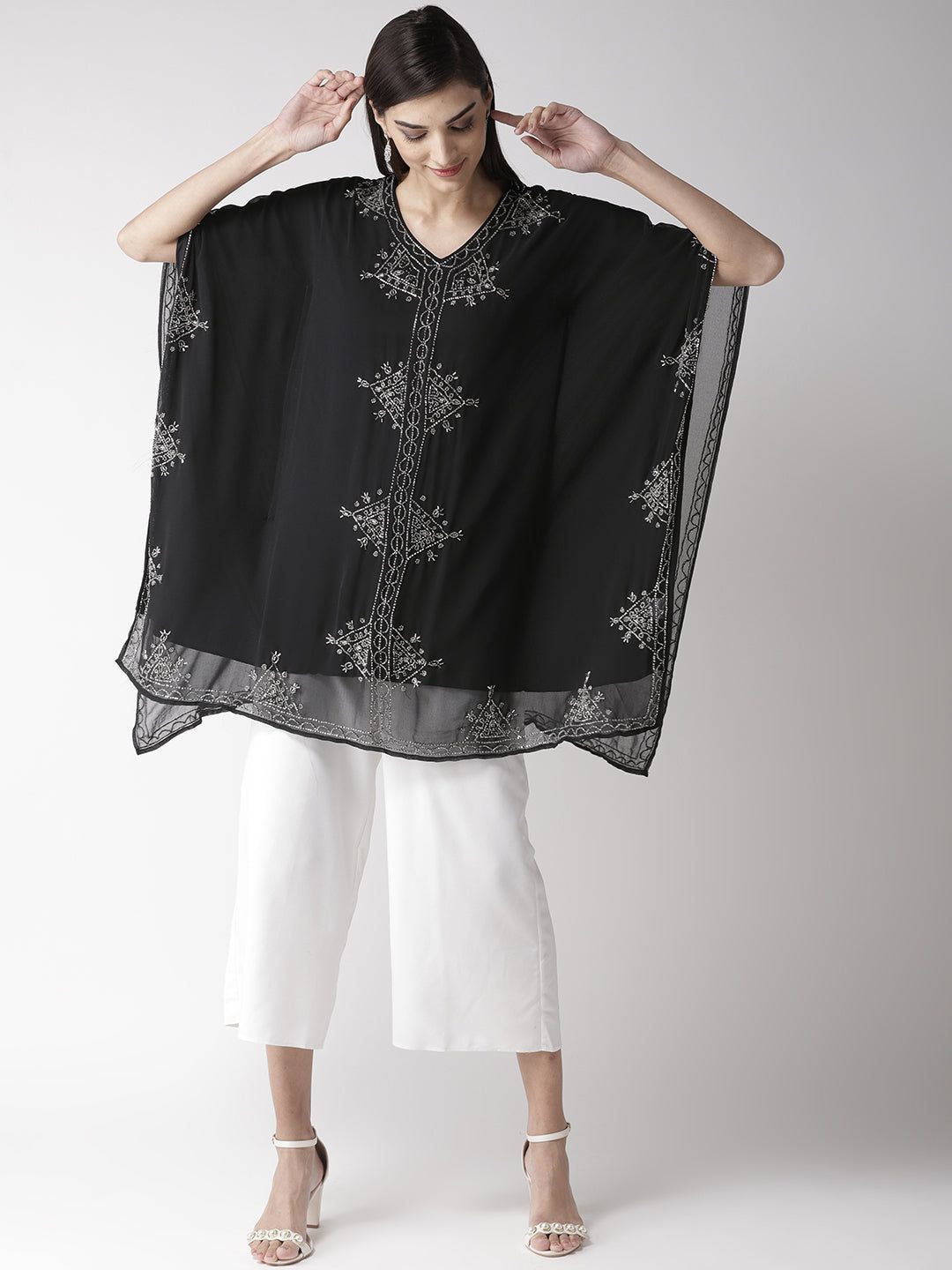 Women Half Sleeve Black Shrug