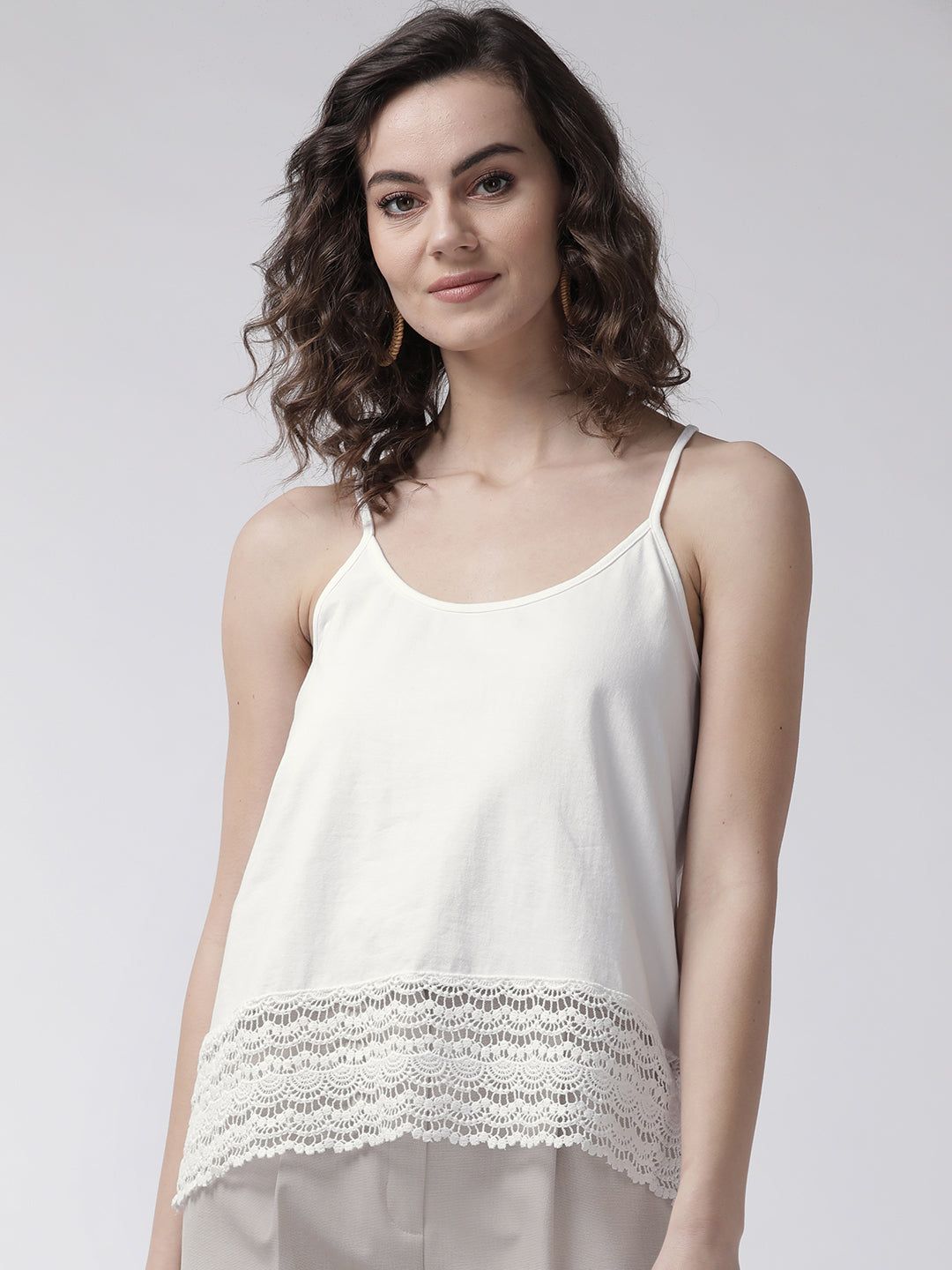 White Strappy crop Top
