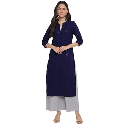 INDIAN KNOTS-chikanwork and Sequins Heavy Embroidered Festive Kurta_1105-DG8059203