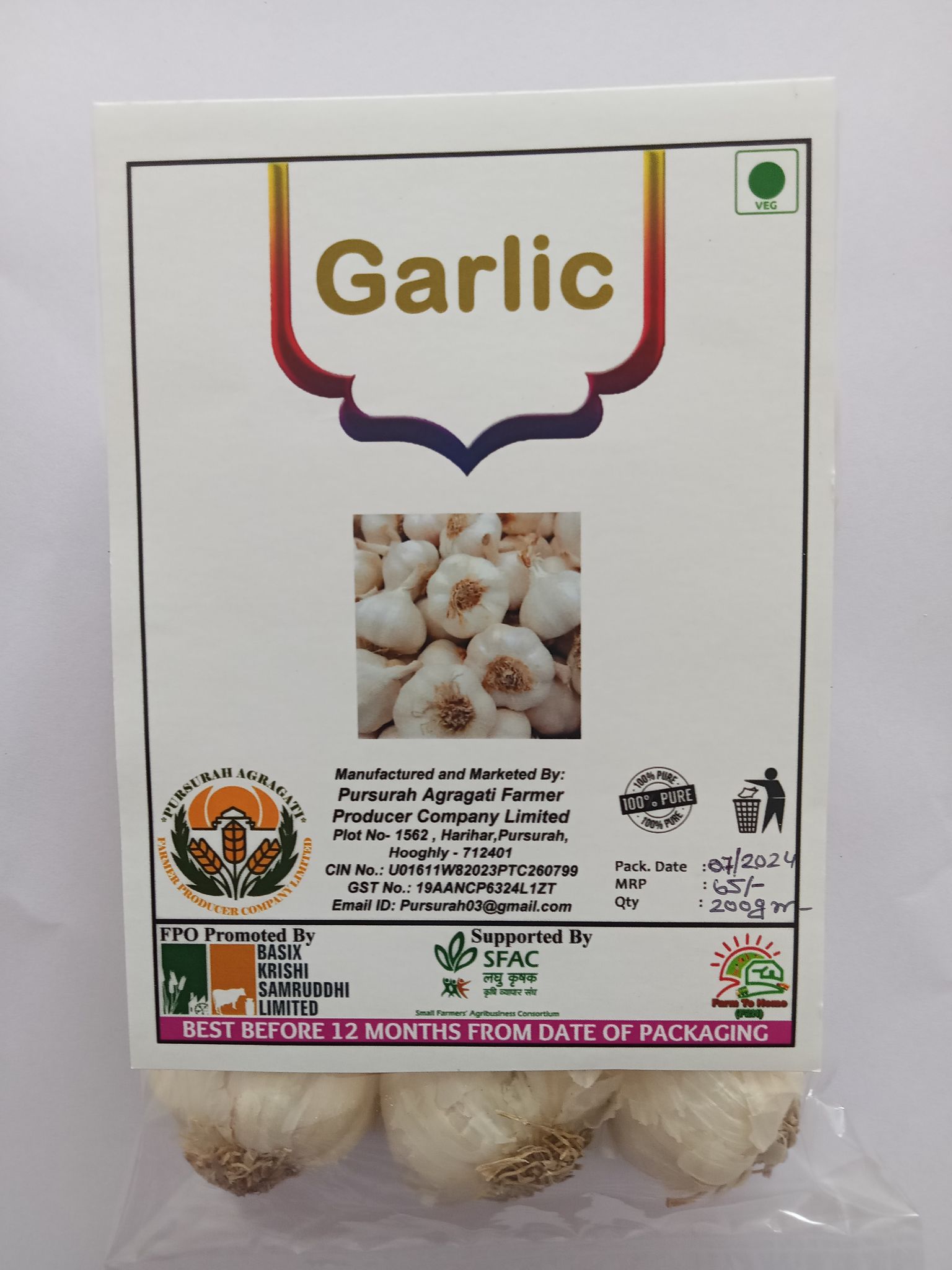 Garlic 200 gm (pack of 2)
