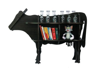 Wooden Cow Shaped Easy to Assemble Bookshelf