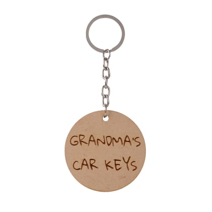 Grandma's Car Keys Circular | Wooden Keychain