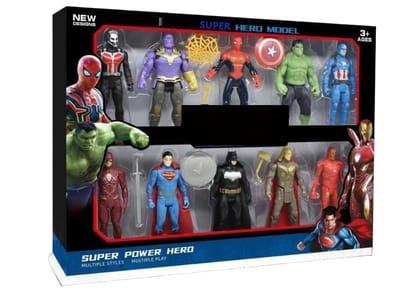 Planet of Toys Super Hero Action Figure Toy Set of 10 | Action Figures Collection for Boys and Girls Kids' Toys for Kids Planet of Toys Super Hero Action Figure Toy Set of 10 | Action Figures Collection for Boys and Girls Kids' Toys for Kids