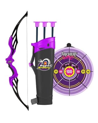 Planet of Toys Archery Set for Kids Bow & Arrow Toys for Boys & Girls | Bow Arrow Teer Dhanush Target Game for Kids - Purple Planet of Toys Archery Set for Kids Bow & Arrow Toys for Boys & Girls | Bow Arrow Teer Dhanush Target Game for Kids - Purple