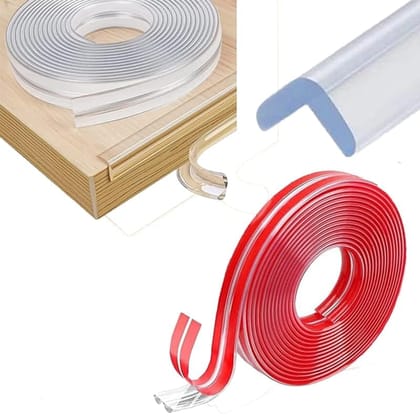 Safe-O-Kid' Silicone Edge Protector 16.5 Ft / 5 Mtr Edge Guard with Strong 3M Adhesive, Safety for Sharp Edges for Babies- Transparent Safe-O-Kid' Silicone Edge Protector 16.5 Ft / 5 Mtr Edge Guard with Strong 3M Adhesive, Safety for Sharp Edges for Babies- Transparent