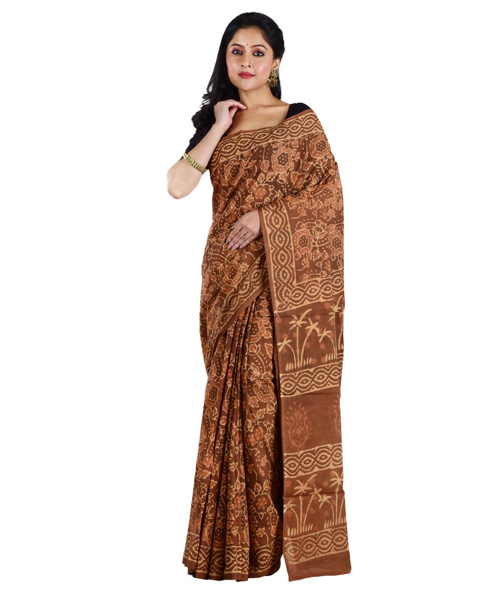 Resham Shilpi Cotton Block Printed Saree – Elegant Traditional Design with Handcrafted Patterns
