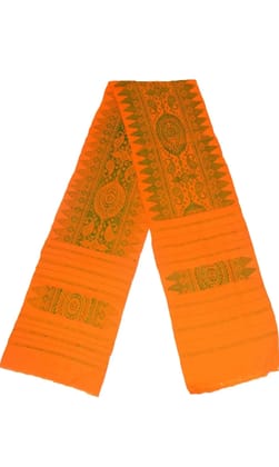 ASOMI BODO TRADITIONAL HAND WOOVEN ARONAI ORANGE AND GREEN