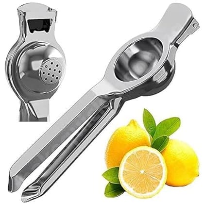 NEWWAY 2-in-1 Lemon Squeezer & Bottle Opener – Manual Stainless Steel Citrus Juicer, Heavy-Duty Hand Press Tool for Lemon & Lime with Easy Grip Handle (190g, Pack of 1)
