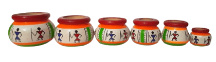 Wooden 6 Pot Set Can be Used for Gifting, Home Decor,Kids can use it as Toys Wooden 6 Pot Set Can be Used for Gifting, Home Decor,Kids can use it as Toys