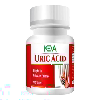 Keva Natural UA Tablets helps in Gout, Joint Pain Relief by Healthy Uric Acid Level, helps reduce swelling and Pain, Natural Supplement for Joint care, Ayurvedic 100 Tablets