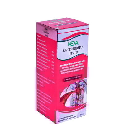 Keva Raktshodhak Herbal Blood Purifier Syrup Extract of Neem ,Gorkhmundi ,kakmachi in 200 ml