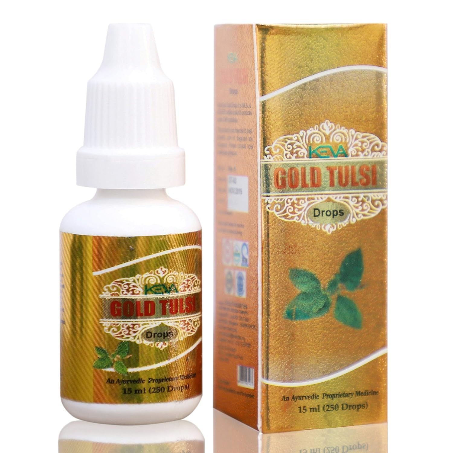 Keva Gold Tulsi Drops -15 ml with 2X Immunity, Experience the magic of multiple benefits of Tulsi (Pack Of 3 (45ml))