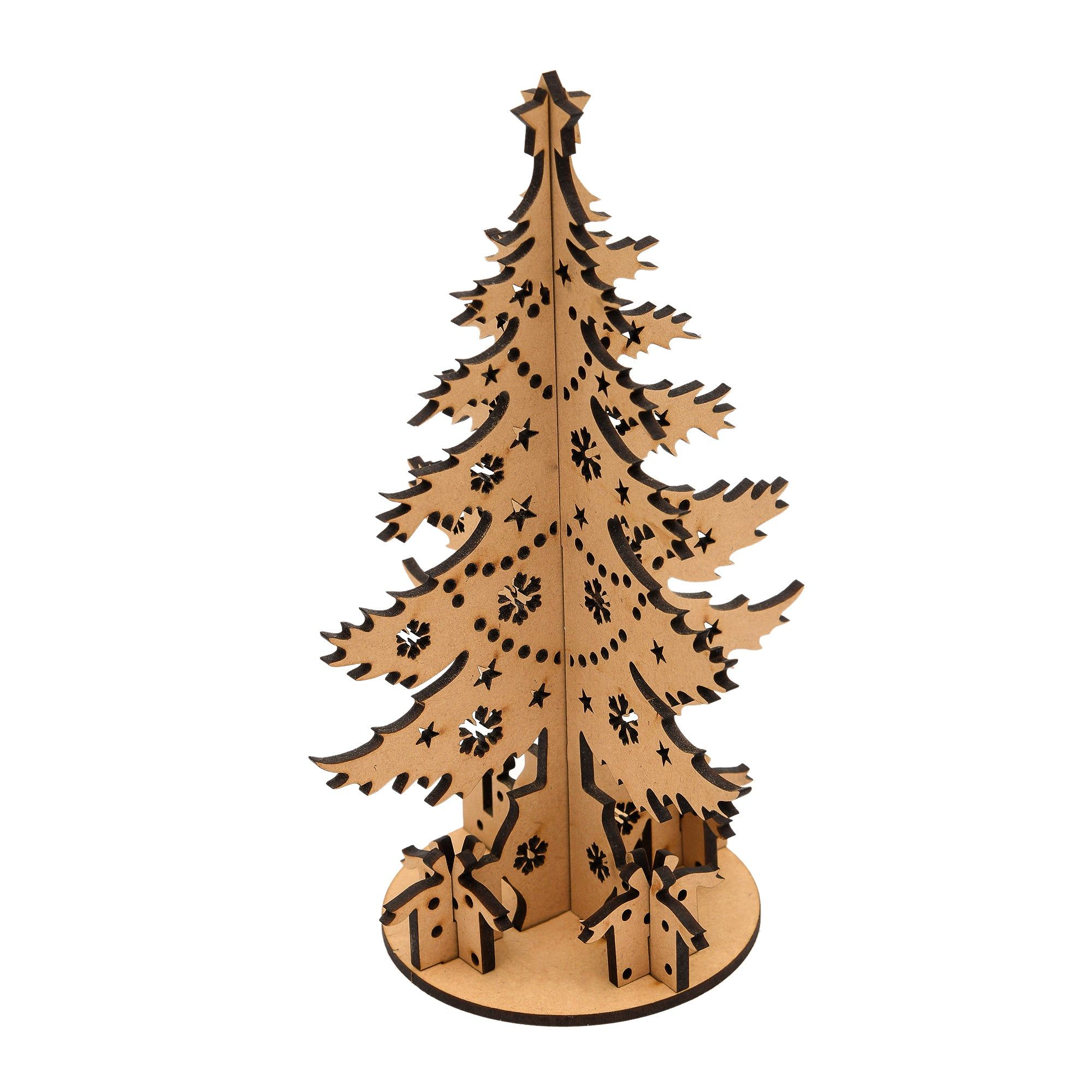 Wooden Christmas Tree Puzzle with Gifts: Unwrap Holiday Joy!