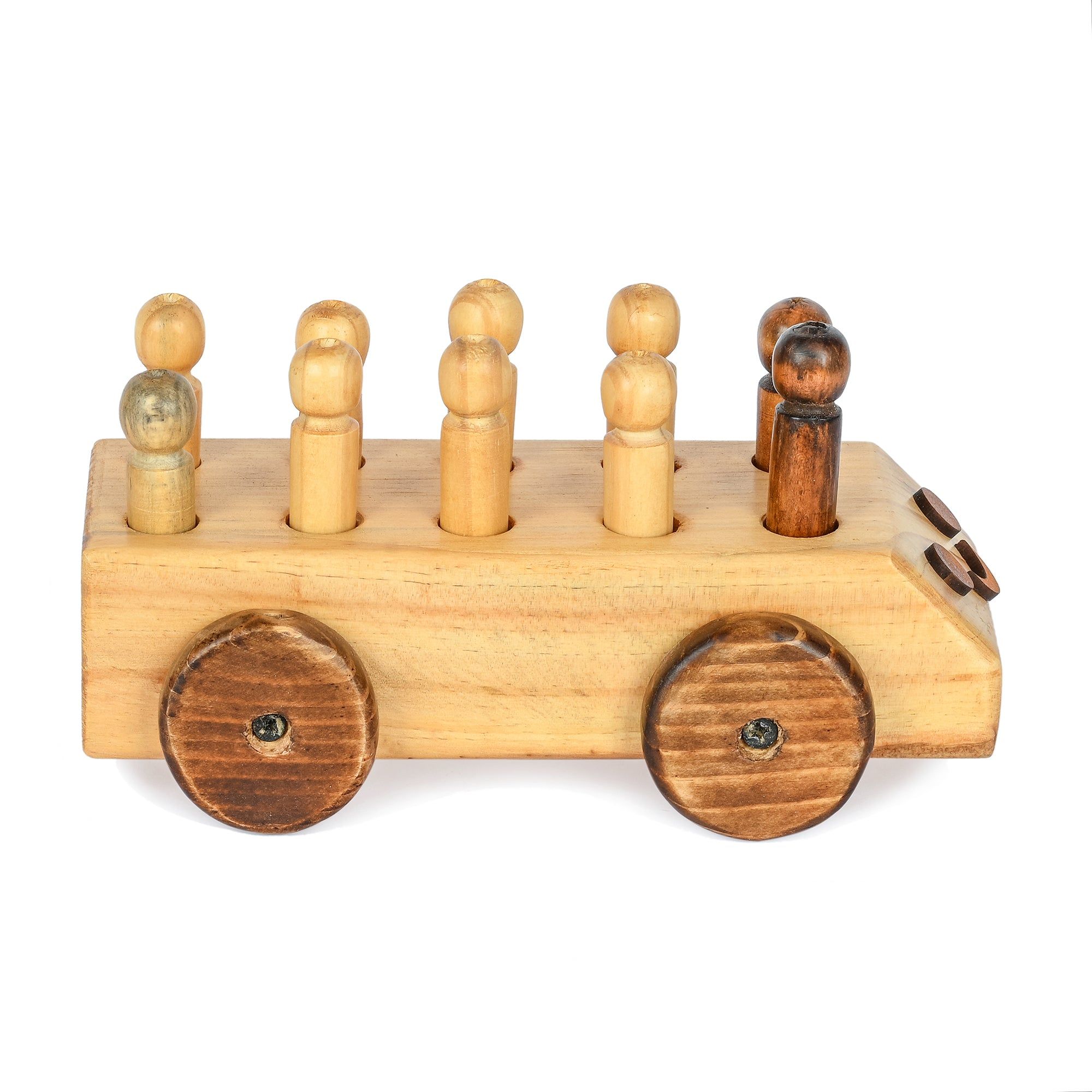 Wooden Cart | Bus Picking Log Game For Kids