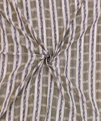 2.5m White Sambalpuri Handwoven Single Ikat Shirting Materials SFCSHI1647