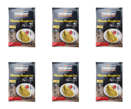 Freshway Masala Omelette Mix Combo Pack of 6 Authentic Indian Spice Blend for Delicious and Fluffy Omelettes