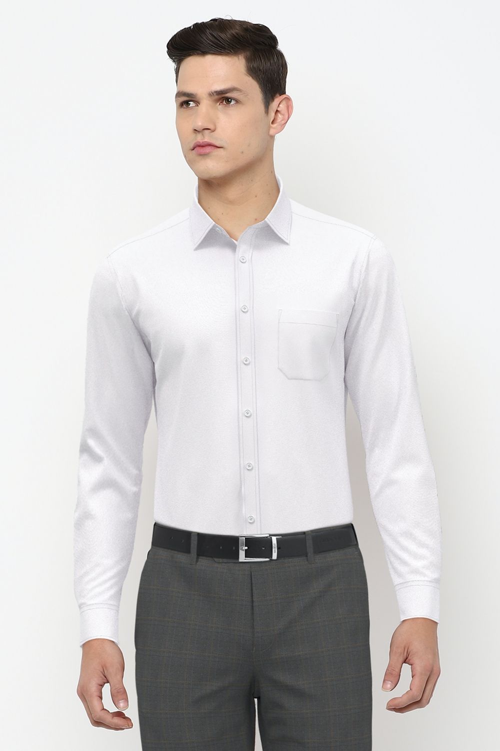 Men White Regular Fit Formal Full Sleeves Formal Shirt