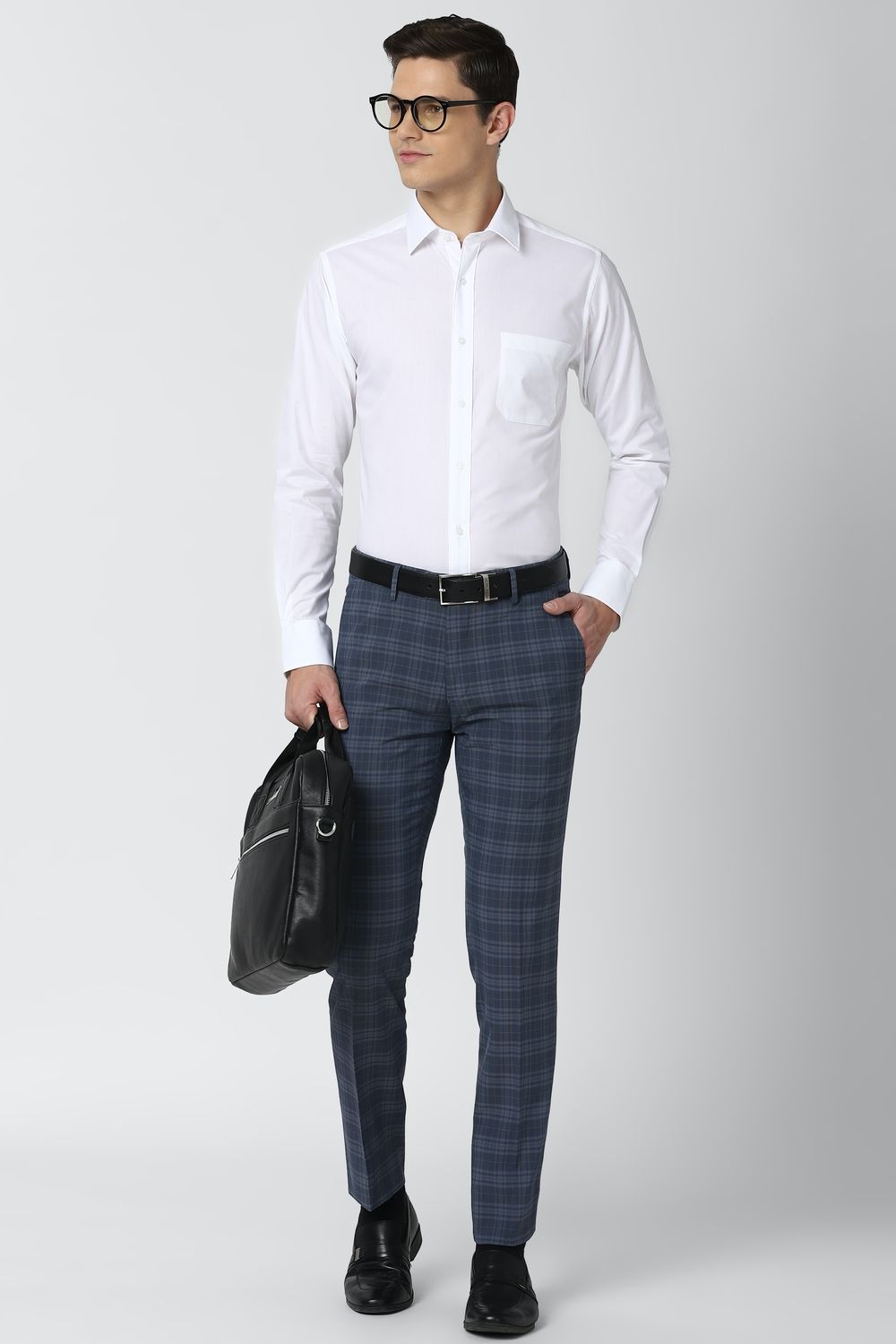 Men White Slim Fit Formal Full Sleeves Formal Shirt
