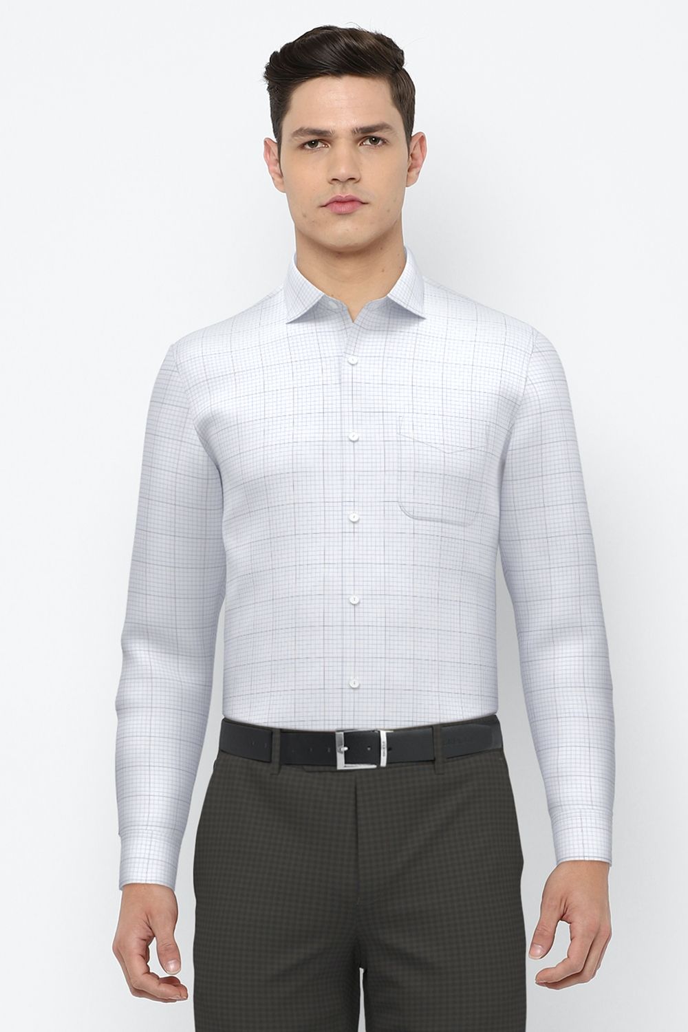 Men White Slim Fit Formal Full Sleeves Formal Shirt