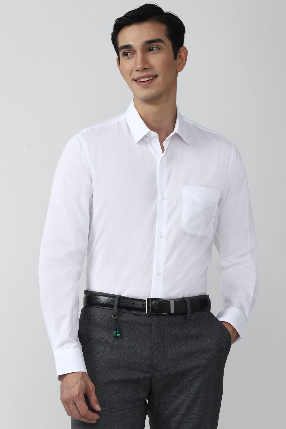 Men White Regular Fit Formal Full Sleeves Formal Shirt