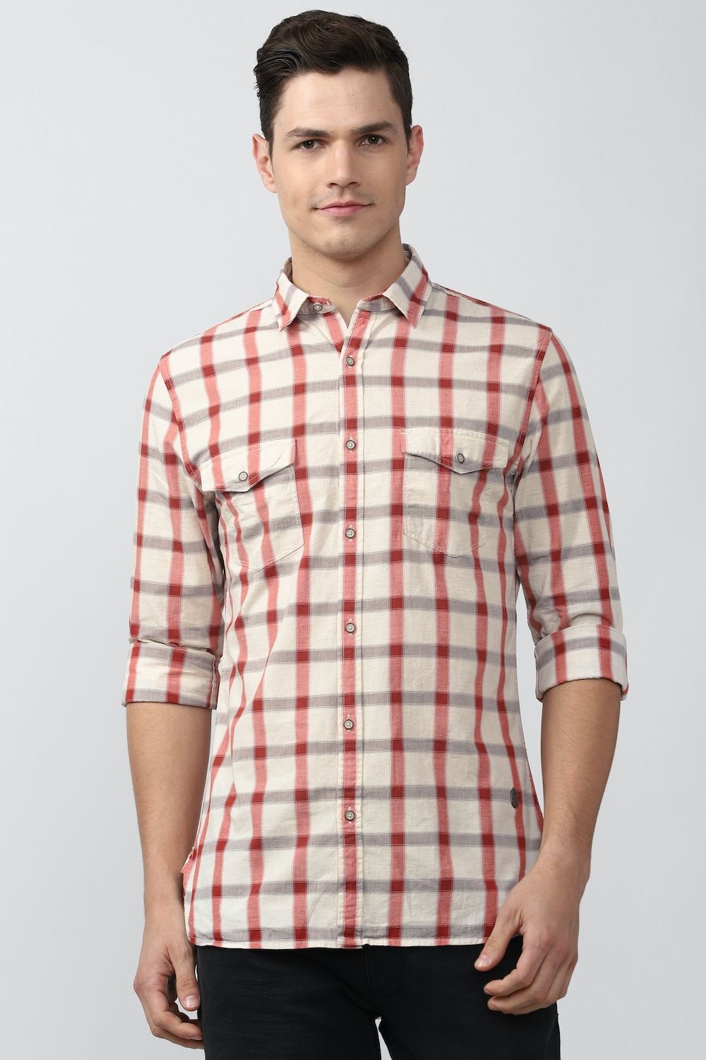 Men Multi Super Slim Fit Check Full Sleeves Casual Shirt