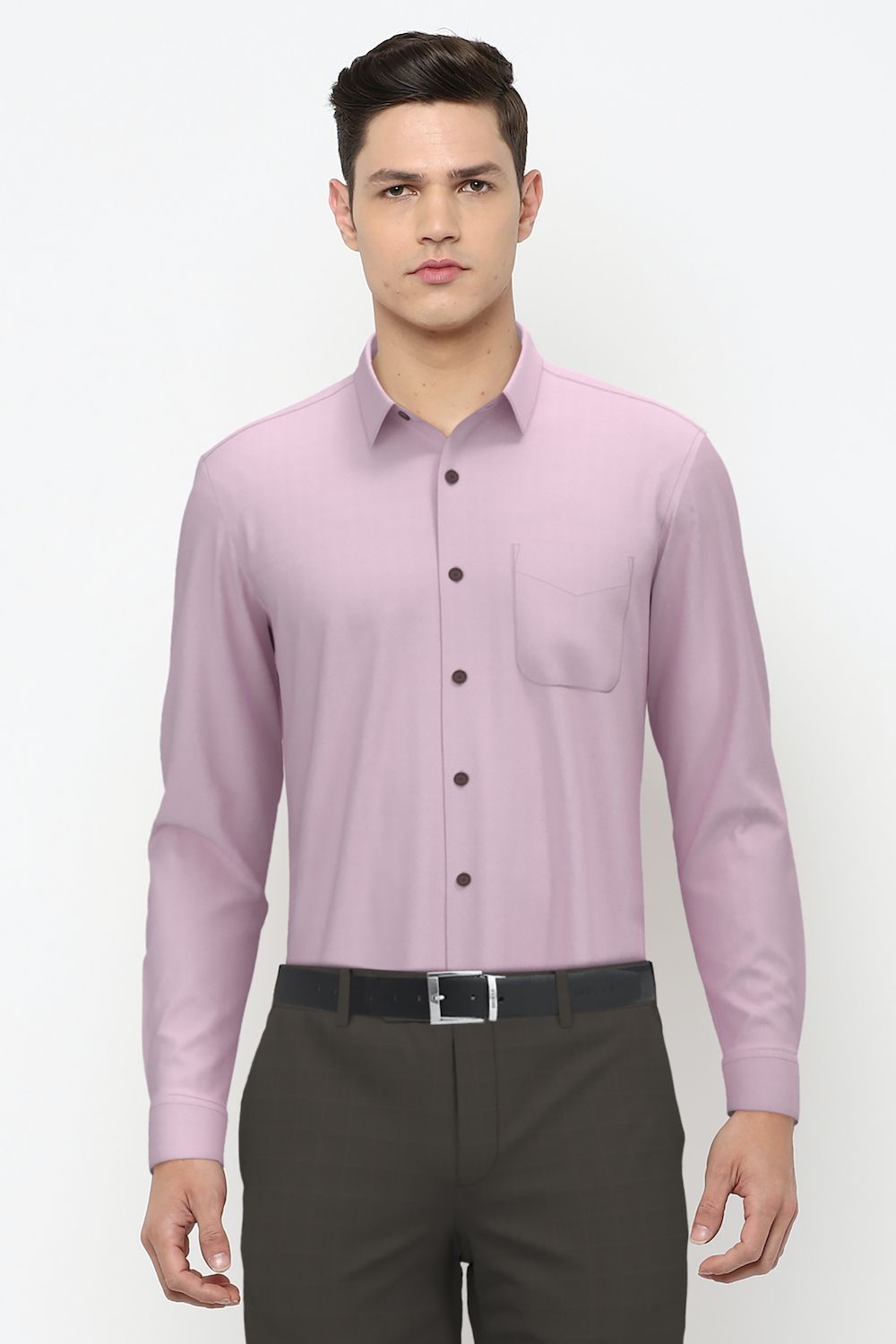 Men Pink Regular Fit Formal Full Sleeves Formal Shirt