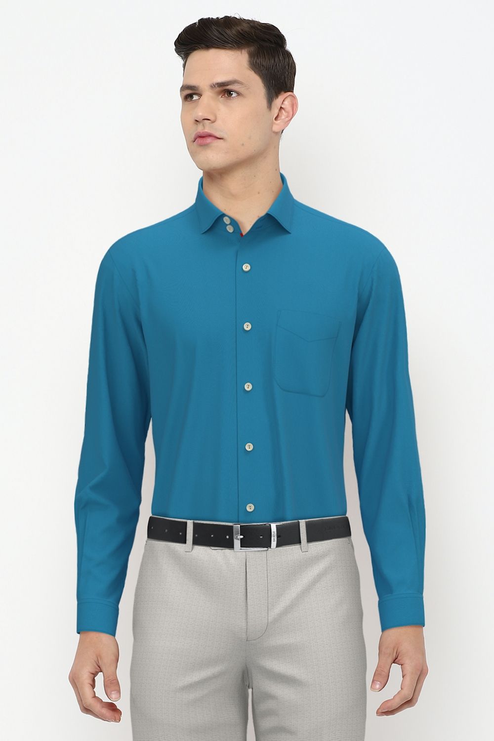 Men Blue Regular Fit Formal Full Sleeves Formal Shirt