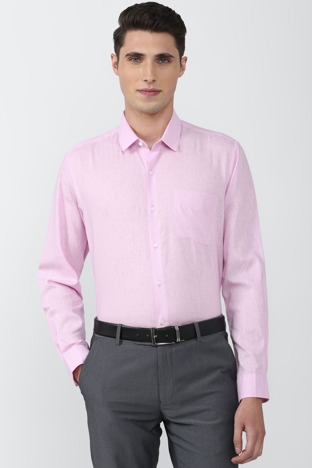 Men Pink Regular Fit Formal Full Sleeves Formal Shirt