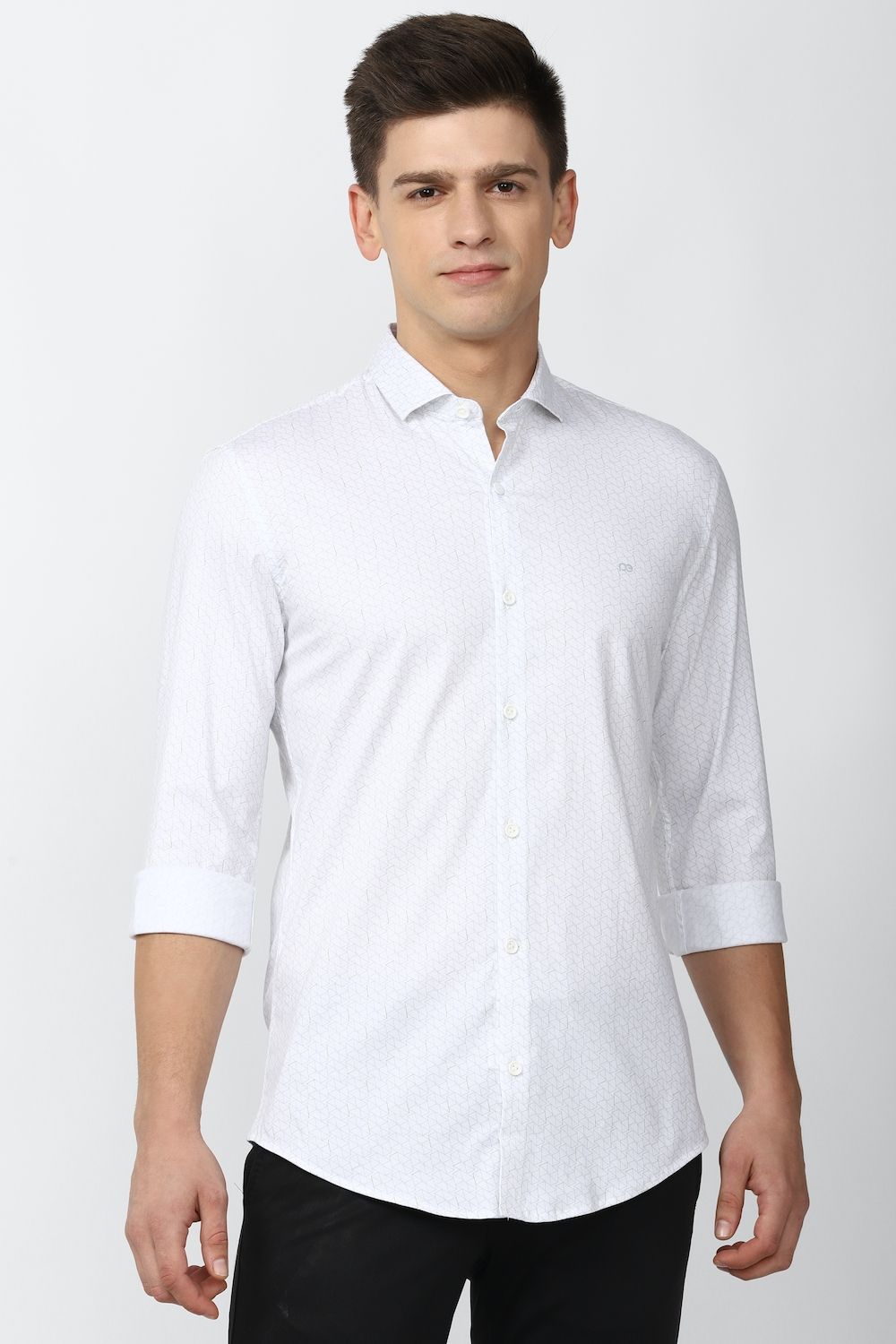 Men White Athletic Fit Formal Full Sleeves Formal Shirt