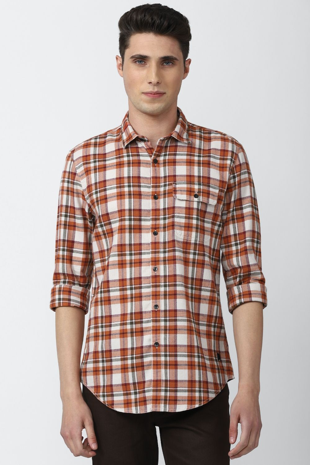 Men Multi Super Slim Fit Check Full Sleeves Casual Shirt