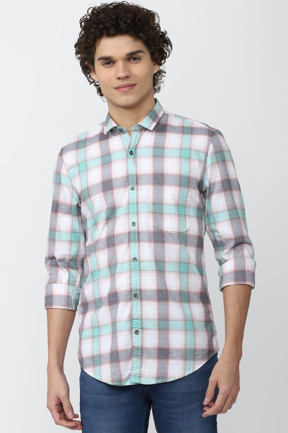 Men Multi Super Slim Fit Check Full Sleeves Casual Shirt
