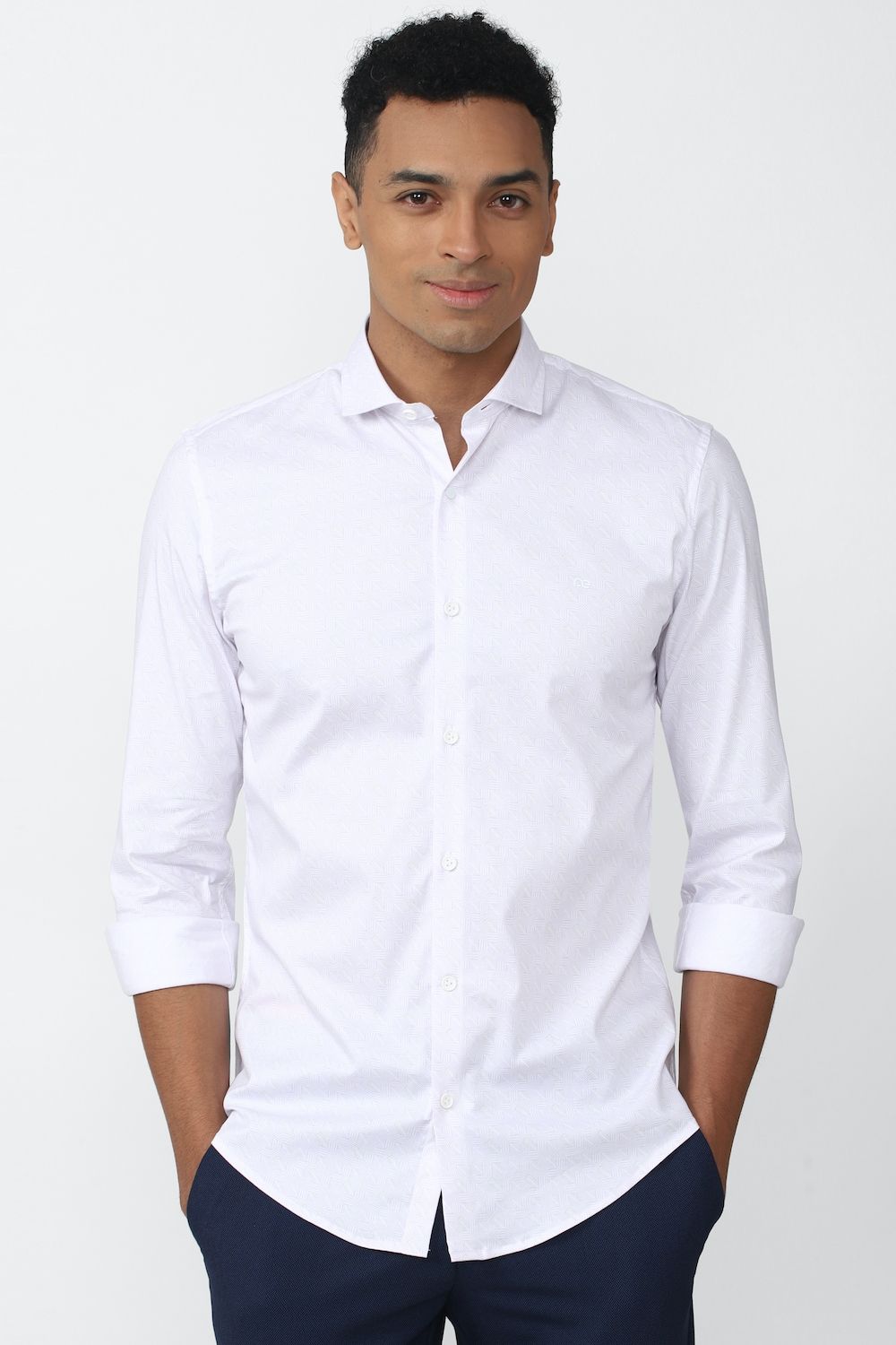 Men White Super Slim Fit Formal Full Sleeves Formal Shirt