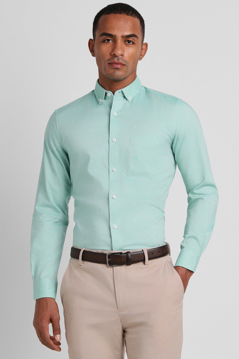Men Blue Slim Fit Formal Full Sleeves Formal Shirt
