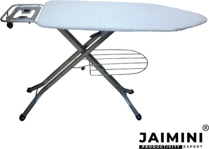 Jaimini by Jaimini Large Foldable Superior Iron Stand with an Aluminium Surface and Press Holder- Ironing Board Jaimini by Jaimini Large Foldable Superior Iron Stand with an Aluminium Surface and Press Holder- Ironing Board