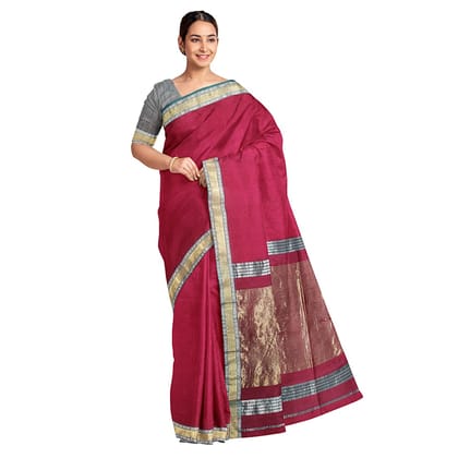 Maheshwari Star Boarder Red Saree Maheshwari Star Boarder Red Saree
