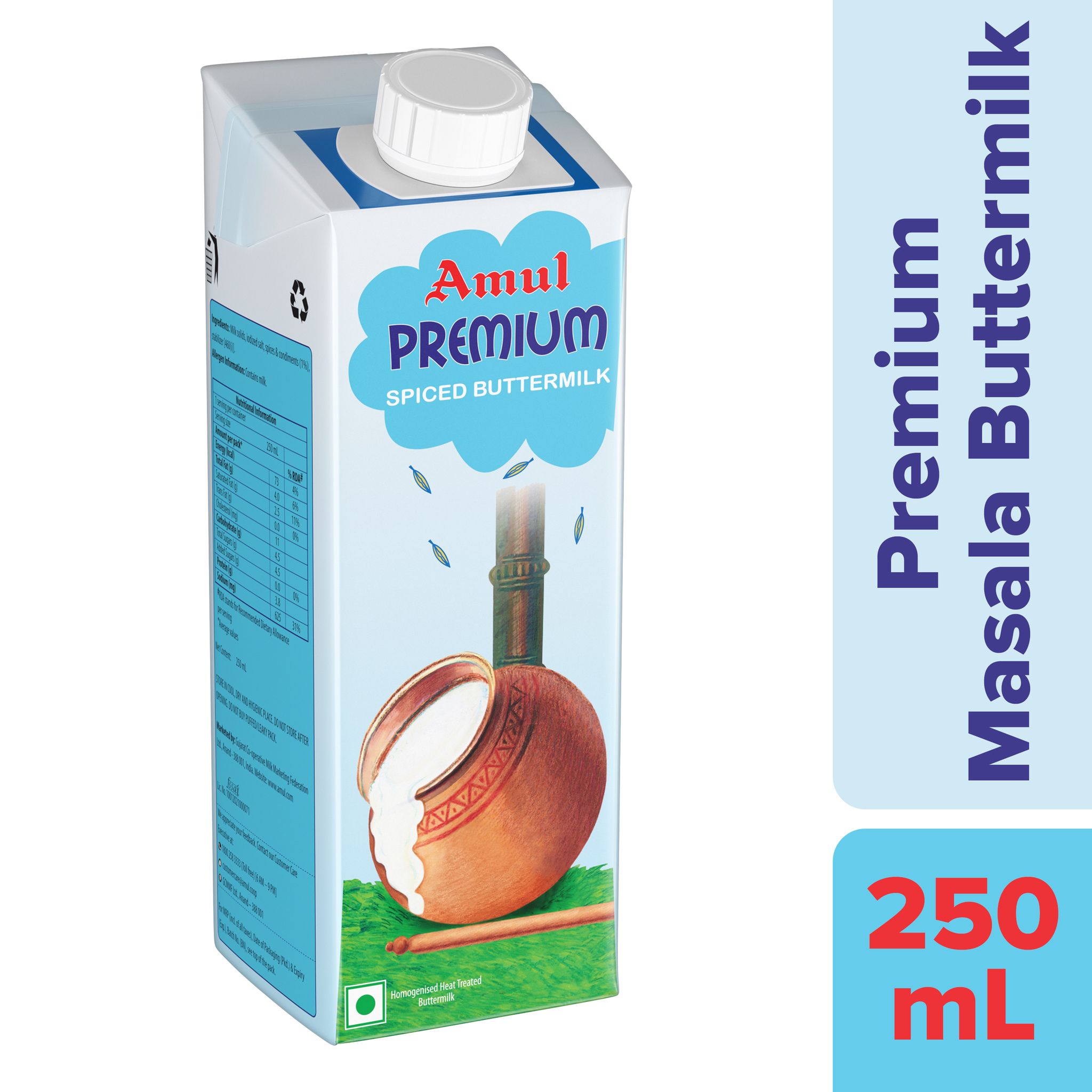 AMUL PREMIUM SPICED BUTTERMILK 250 ML