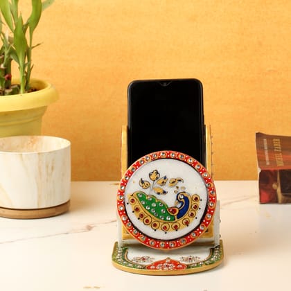 Handmade Marble Meenakari Mobile Stand