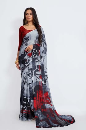 Sarees Georgette Printed Saree with Blouse