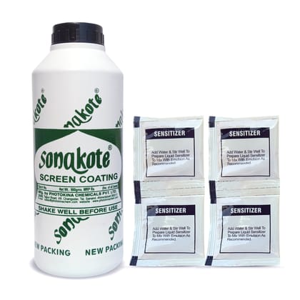 MrKrafts Sonakote Screen Coating Emulsion (900g) with 4 Sensitizer Pouch for Screen Printing Frame
